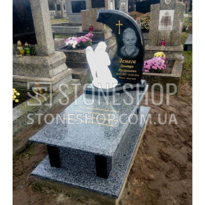 Дитячий пам'ятник з білою фігурою ангела — модель 303