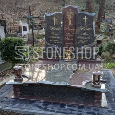 Ексклюзивний пам'ятник на три особи з трьома стелами — модель 159